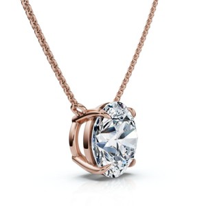 Pompeii3 1 1/2Ct Floating Solitaire Diamond Pendant 14k Gold Women's 18" Chain Lab Created - 1 of 2