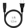 Fosmon [ETL Listed] Standard Power Cord 5 Ft, 2-Prong 2-Slots 18 AWG Figure 8 Universal Replacement Power Cable for PS3, PS4, PS5, Apple TV, Xbox One - 3 of 4