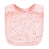 Little Treasure Baby Girl Cotton Bibs, Heart Of Gold, One Size - 4 of 4
