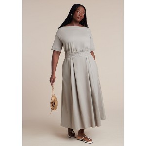 ELOQUII Asymmetrical Neck A-Line Dress - 28, Elm : Target