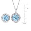 EVERLY JEWELRY | Sterling Silver 8-1/5ct TGW Sky-Blue Topaz 2-Piece Solitaire Necklace and Earrings Set - 2 of 4