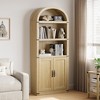 71" Tall Arched Bookshelf, 5 Tier Wooden Bookcase with Open Shelves, Freestanding Display Storage Cabinet for Living Room Home Office - 2 of 4