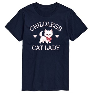 Men's - Instant Message - Childless Cat Lady Kitten Short Sleeve Graphic T-Shirt - 1 of 4