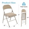 SKONYON 4 Pack Metal Padded Folding Chairs with Comfortable Cushion Adult Foidable Chair for Home and Office - 3 of 4