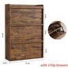 Shoe Cabinet with 2/3/4/6 Flip Drawers/ with 3 Flip Drawers & Side Door, Wooden Shoe Organizer w/Adjustable Shelf, Shoe Storage for Entryway - 2 of 4