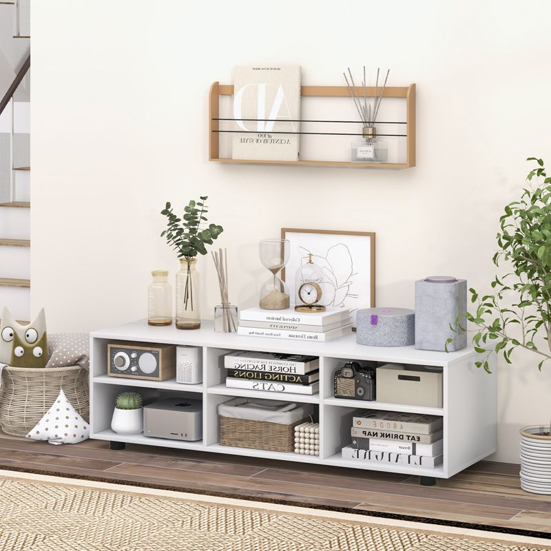 Costway TV Stand TV Console Cabinet 6-Cubby Media Console Entertainment Center with Adjustable Shelves, 5 of 11