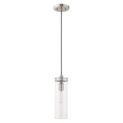 Modern Mini LED Pendant in Brushed Nickel with Clear Glass