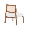 PAGED Modern Accent Chairs Set of 2, Wooden Arm Chair with Rattan Backrest and Cushion for Bedroom, Living Room Furniture - 3 of 4