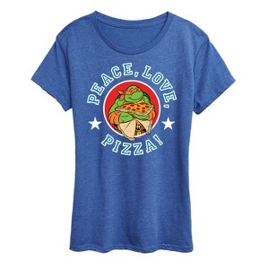 Women's - Teenage Mutant Ninja Turtles - Peace Love Pizza Short Sleeve Graphic T-Shirt - 1 of 4