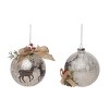 Transpac Glass Rustic Reindeer Ornament Set of 2 Christmas Home Decorations - 2 of 3