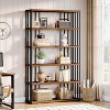Tribesigns 6-Tier Tall Bookshelf, 67" Wood Display Rack for CDs/Movies/Books, Industrial Bookcase Storage Shelving Unit for Living Room - 4 of 4