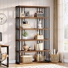 Tribesigns 6-Tier Tall Bookshelf, 67" Wood Display Rack for CDs/Movies/Books, Industrial Bookcase Storage Shelving Unit for Living Room - image 4 of 4