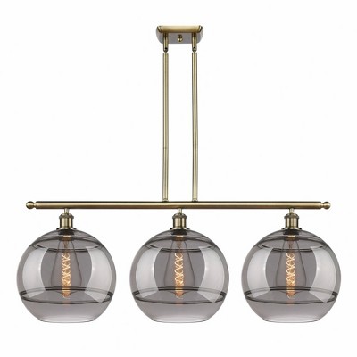 Rochester - 3 Light Stem Hung Island In Industrial Style-13.88 Inches Tall and 38.5 Inches Wide