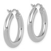 Black Bow Jewelry 4mm x 24mm (15/16 Inch) 14k White Gold Classic Round Hoop Earrings - 3 of 4