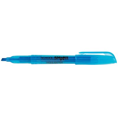 School Smart Pen Style Highlighter, Chisel Tip, Blue, pk of 12
