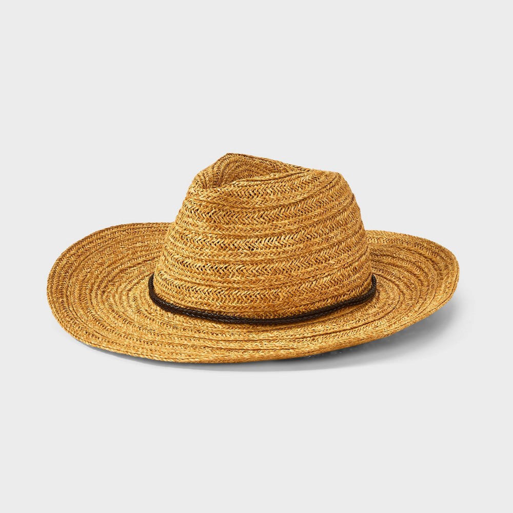 Straw Western Hat with Braided Detail - Universal Thread™ Tan L/XL