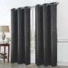 RT Designer Collection Cosmo Shimmer Jacquard 2 Pack Grommet Curtain Panel Pair 36" x 84" Black - 2 of 4