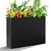 TOAOTBNBO Metal Rectangular Planter with Drainage Holes, Modern Planter with Removable Shelf, Tall Planter for Garden and Porch, Black - 2 of 4