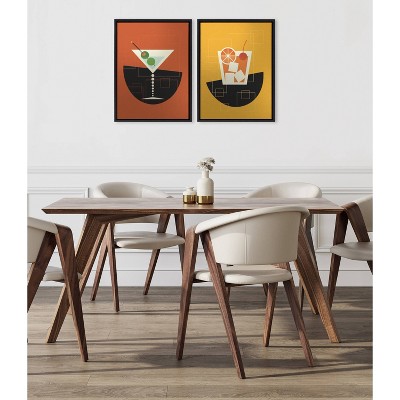Amber Leaders Designs Martini and Old Fashioned Metallic Canvas Art Set