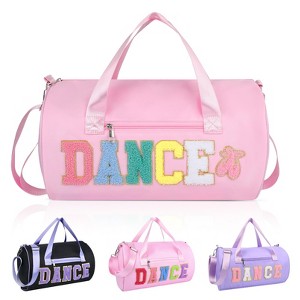 Generic Dance Bag for Girls Waterproof Travel Duffel Bag with Colorful Chenille Letter - 1 of 4