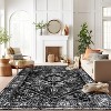 World Rug Gallery Black Ivory Vintage Medallion Indoor Area Rug - 2 of 4