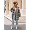 Womens Shirts Casual Oversized Button Down Longline Plaid Shirts - 3 of 4