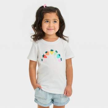 Toddler Girls' Strawberry Rainbow Short Sleeve T-Shirt - Cat & Jack™ White