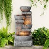 Teamson Home 33.25" Cascading Bowls and Stacked Stones Metal and Polyresin Outdoor Birdbath Water Fountain - 4 of 4