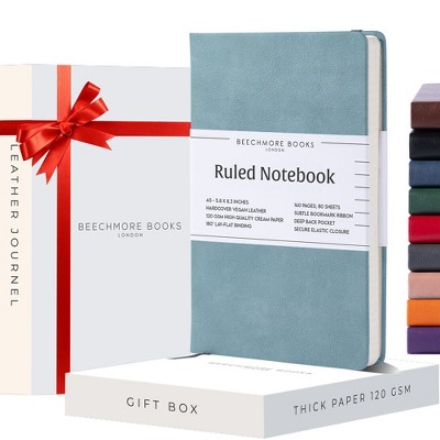 Ruled Journal Notebook, A5 8.3 x 5.8 inch 160 Lined Pages, Hardcover Leather Writing Journals for Women, Men, 120 GSM Thick Paper, Gifts Box Included