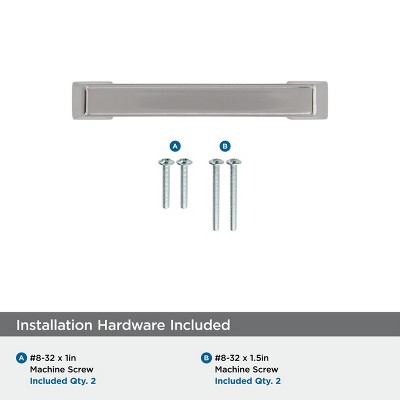 Polished Nickel 3-Inch Bar Pull with Mounting Hardware
