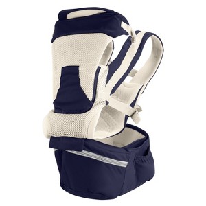 Qinhu Ergonomic Multifunctional Baby Carrier with Hip Seat & Head Hood, Adjustable for 0-4 Years, 55lbs blue - 1 of 4