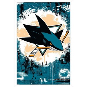 Trends International NHL San Jose Sharks - Maximalist Logo 23 Framed Wall Poster Prints - 1 of 4