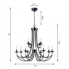 Maxax 32" 12-Light Black Iron Chandelier,Dimmable Adjustable Chain Ceiling Lighting for Sloped Ceilings, Living Room Dining Room - 3 of 4
