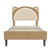 Twin Bed Frame for Kids, Upholstered Platform Bed Frame with Adjustable Headboard & Led Light, Wooden Slats Support, No Box Spring Needed - 4 of 4