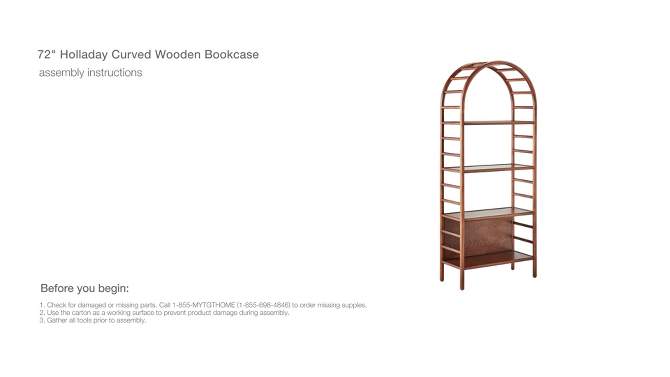 72" Holladay Curved Wooden Bookcase - Threshold™ designed with Studio McGee, 2 of 15, play video