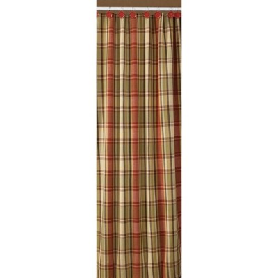 Heartfelt Plaid Fabric Shower Curtain with Liner