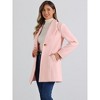 INSPIRE CHIC Women's Turn Down Collar Buttoned Business Casual Mid-Long Winter Coat - 3 of 4