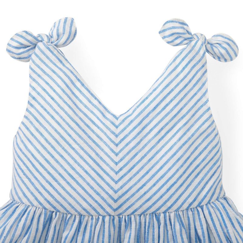 Hope & Henry Girls' Organic Cotton Bow Shoulder Swing Dress, Kids, 2 of 11