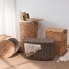 Vynxaria Wicker Storage Trunk - 24"Lx14"Wx15"H, Chocolate Brown, Iron Frame, Sturdy Handles, Multi-Use for Clothes/Toys/Magazines - 3 of 4