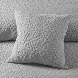 18"x18" N Natori Origami Knit Quilted Top Square Decorative Pillow Gray