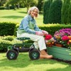 Tangkula Rolling Garden Cart Wagon Scooter w/ 360° Swivel Seat & Storage Tray & Basket - 2 of 4