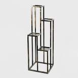 4 Tier Square Iron Plant Stand Black/Gold - Ore International