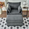 TIRAMISUBEST 55" Oversized Chaise Lounge Chair Indoor with Ottoman and Storage , Comfy Corduroy Single Sofa, Living Room Furniture, Gray - 4 of 4