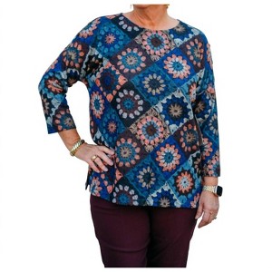 Women's Dolman 3/4 Sleeve Wide Neck Hatchi Knit Top - Multiples - 1 of 4