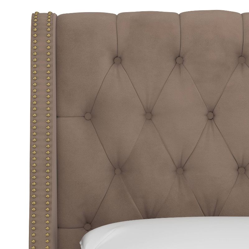 Skyline Furniture Arlette Nail Button Tufted Wingback Bed in Velvet, 5 of 11