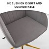 PAGED Adjustable Height Office Chair, Modern Swivel Velvet Vanity Chair with Wheels and Golden Base, Ergonomic Computer Chair for Office - 4 of 4