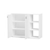 Costway 3-Tier Wooden Shoe Storage Organizer with Doors & 3-Level Adjustable Open Shelves Natural/White/Light walnut/Black/Yellow - 2 of 2