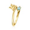 Ross-Simons 0.20 Carat Swiss Blue Topaz Cat and Fish Ring in 18kt Gold Over Sterling - 3 of 4
