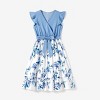 PATPAT Mommy and Me Dresses Matching Set Ruffle Flutter Short Sleeve Floral Dress Mom Baby Girl  Boho Midi Dresses. - 2 of 4