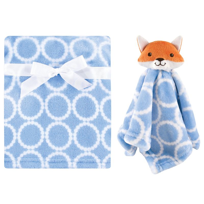 Hudson Baby Infant Boy Plush Blanket with Security Blanket, Blue Fox, One Size, 1 of 5
